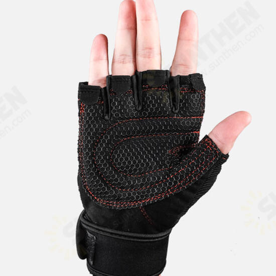 1 Pair Neoprene Sports Weight Lifting Gloves Anti-slip Half Fingers Gloves Exercise Training Fitness Gloves