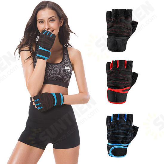 1 Pair Neoprene Sports Weight Lifting Gloves Anti-slip Half Fingers Gloves Exercise Training Fitness Gloves