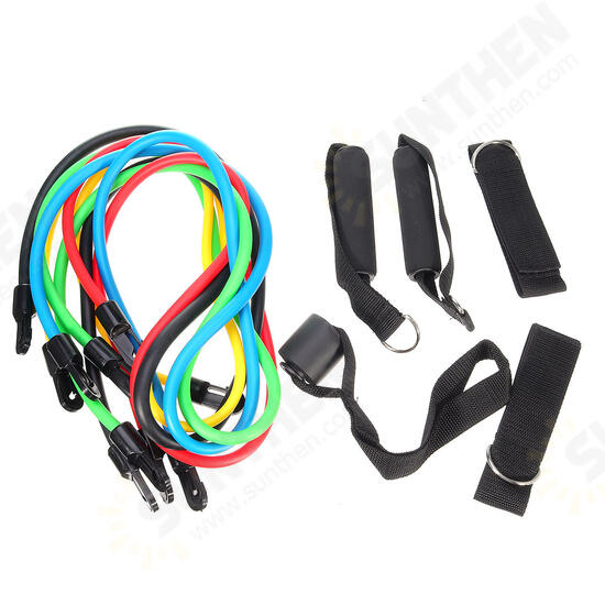 11PCS/SET Fitness Resistance Bands Sport Gym Yoga Belt Body Beauty Band