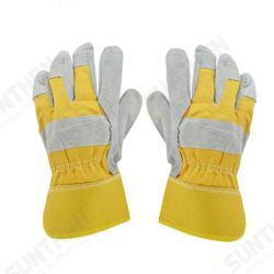Leather Welding Gloves Wearproof Cut-Resistant Anti-stab Security Protection Fitness