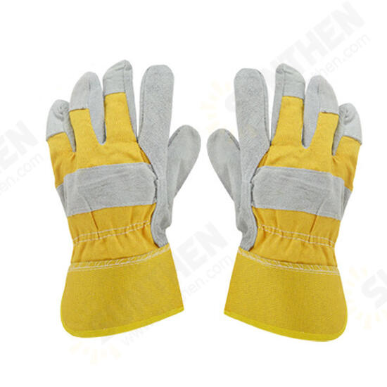 Leather Welding Gloves Wearproof Cut-Resistant Anti-stab Security Protection Fitness