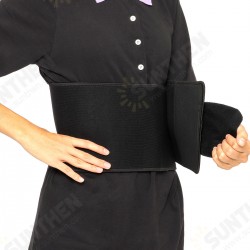 Sports Fitness Body Shaping Waist Belt Elastic Pressure Straining Waist Support - Black