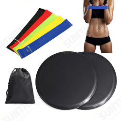 Resistance Bands Set 5 Pcs 2-30lbs Exercise Bands with 2 Core Sliders for Fitness Yoga Pilates