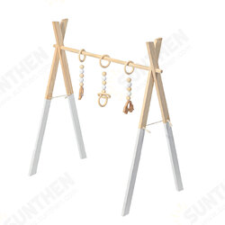Wood Baby Stand Play Toy Nursery Fun Hanging Toys Mobile Wood Rack Activity Gym