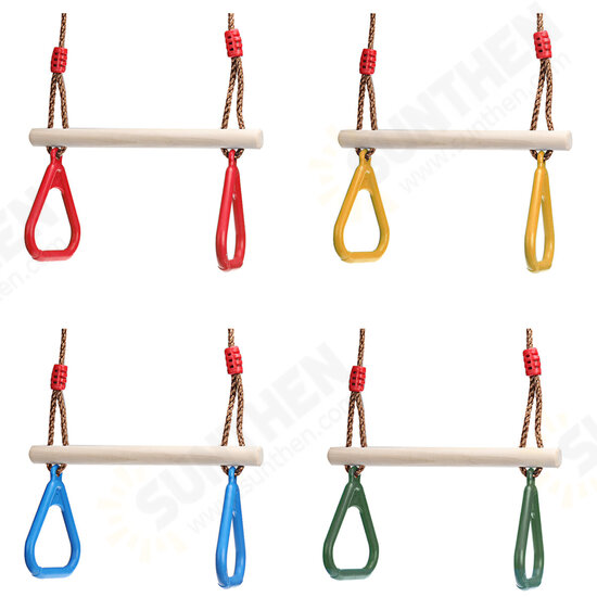 Wooden Hand Rings Climbing Swing Seat Toy Outdoor Sports Fitness Children Supplies Disc Monkey Kids Garden Accessories Toys Gift