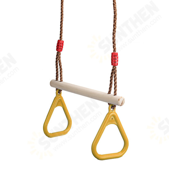 Wooden Hand Rings Climbing Swing Seat Toy Outdoor Sports Fitness Children Supplies Disc Monkey Kids Garden Accessories Toys Gift