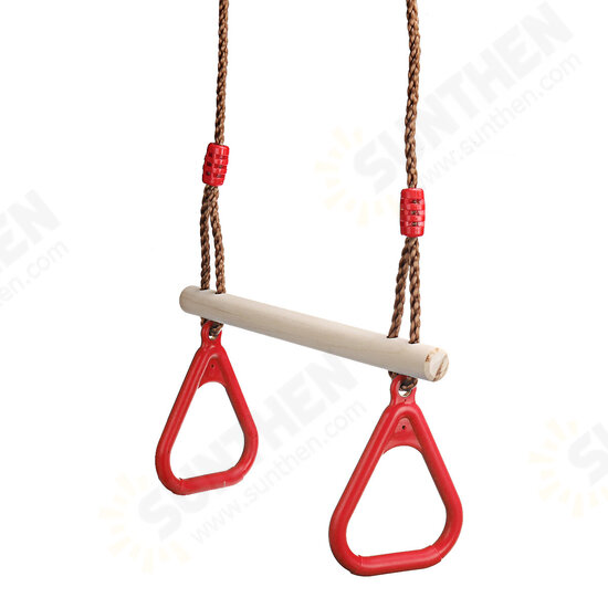 Wooden Hand Rings Climbing Swing Seat Toy Outdoor Sports Fitness Children Supplies Disc Monkey Kids Garden Accessories Toys Gift