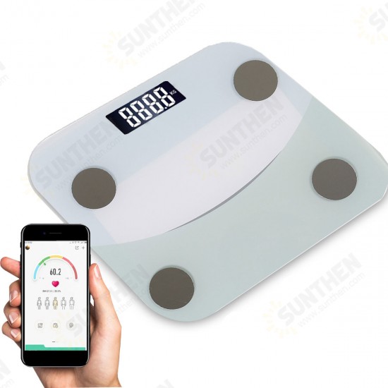 180KG Measurement Range Bluetooth Weight Scale With Smart APP LED Digital Display Bathroom Body Weight Scale