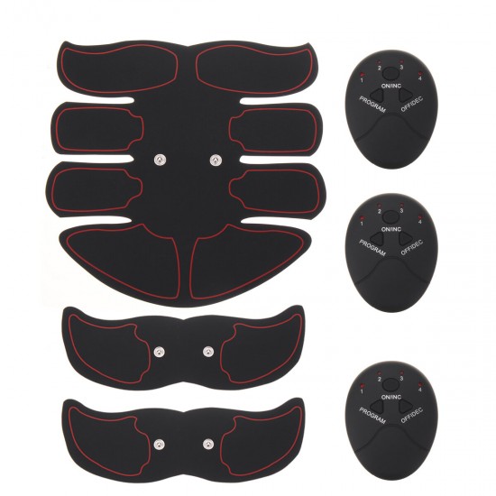 6-Modes Abdominal Muscle Stimulator Set ABS EMS Trainer Body Fitness USB Rechargeable Body Shaping Equipment