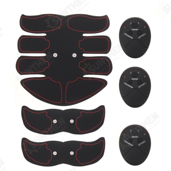 6-Modes Abdominal Muscle Stimulator Set ABS EMS Trainer Body Fitness USB Rechargeable Body Shaping Equipment