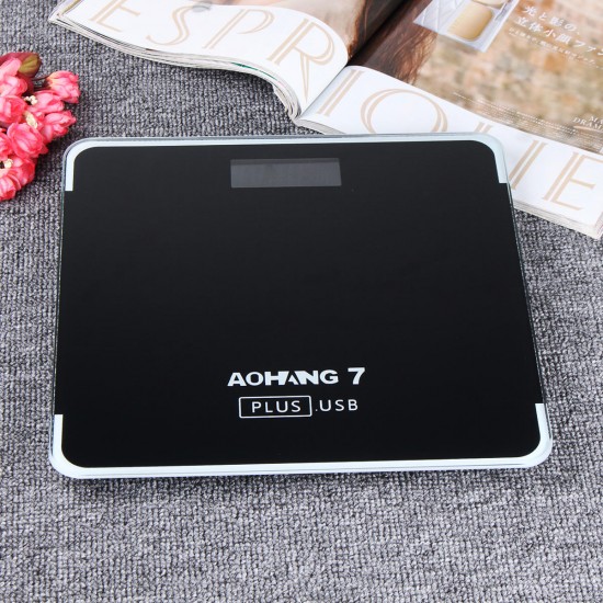7 Plus USB Version 180kg LCD Electronic Digital Tempered Glass Body Weight Scale