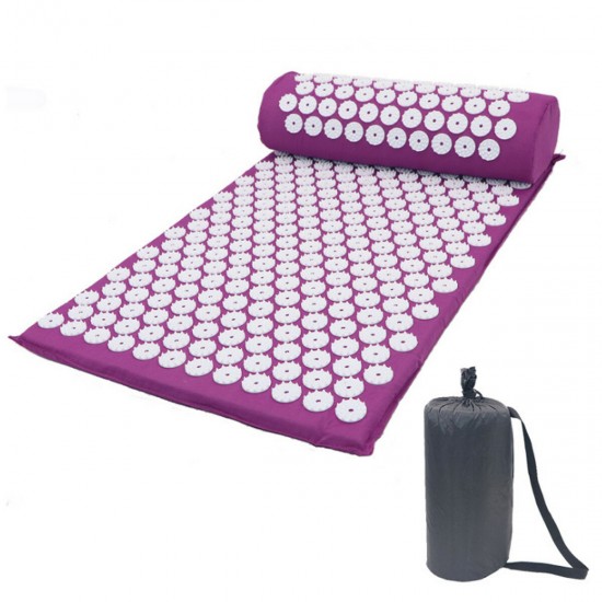Acupressure Mat Neck Pillow Massage Mat Relieve Stress Back Body Pain Massage Cushion with Storage Bag