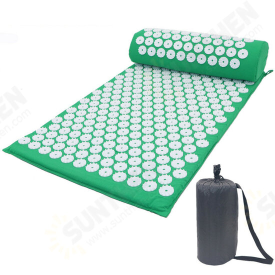 Acupressure Mat Neck Pillow Massage Mat Relieve Stress Back Body Pain Massage Cushion with Storage Bag