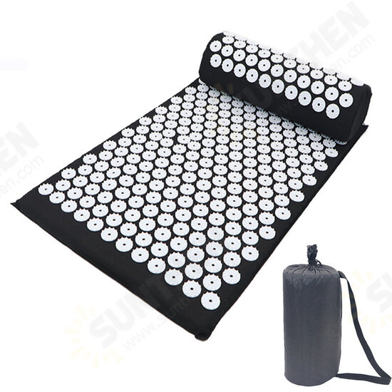 Acupressure Mat Neck Pillow Massage Mat Relieve Stress Back Body Pain Massage Cushion with Storage Bag