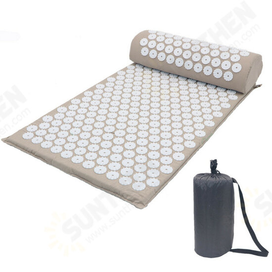 Acupressure Mat Neck Pillow Massage Mat Relieve Stress Back Body Pain Massage Cushion with Storage Bag