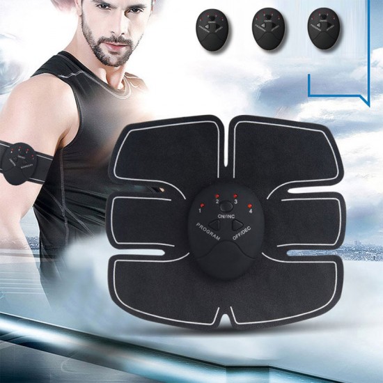 Fitness Abs Patch 6 Modes Adjustable Strength EMS Portable Abdominal Trainer Portable Home Fitness Exercise Abdominal Equipment