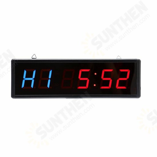 Gym Timer 6 Mode 1.5 Inch LED Interval Timer Digital Ultra-Clear with Remote Count Down/Up Wall Clock Stopwatch Fitness Timer for Home