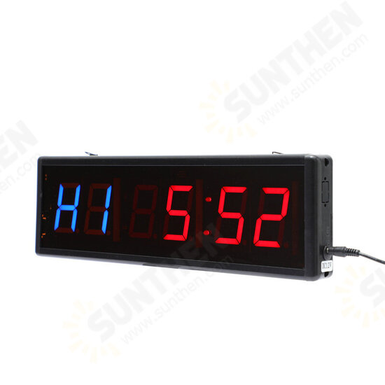 Gym Timer 6 Mode 1.5 Inch LED Interval Timer Digital Ultra-Clear with Remote Count Down/Up Wall Clock Stopwatch Fitness Timer for Home