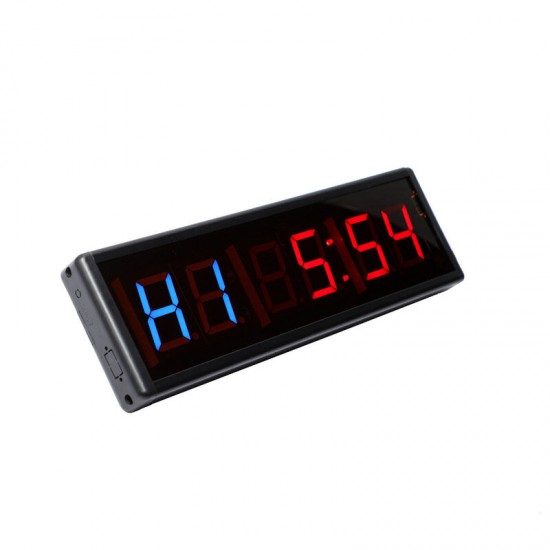 Gym Timer 6 Mode 1.5 Inch LED Interval Timer Digital Ultra-Clear with Remote Count Down/Up Wall Clock Stopwatch Fitness Timer for Home