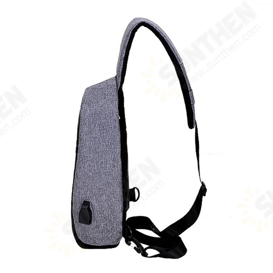 Men External USB Charging Multi-Function Sling Bag Water Repellent Anti Theft Bag for Ipad