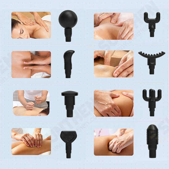 Portable Massage Guns LCD Display 12 Levels 8 Heads Adjustable 8000r/m Deep Tissue Percussion Muscle Massager Fascia Guns USB Charging