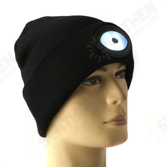 Sports Running 6 LED Beanie Knit Hat Rechargeable Cap Light Camping Climbing Lamp