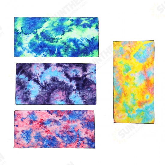 Tie- dyed Sports Towel Quick-dry Soft Lightweight Outdoor Sports Fitness Running Towel