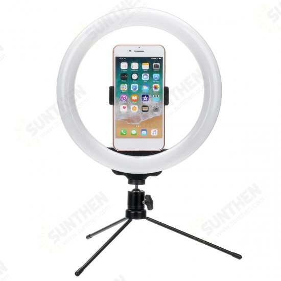 10inch LED Ring Fill Light 3Modes of Color Temperature Colorful RGB Live Broadcast Desktop Phone Holder Tripod Stand Selfie for YouTube Tiktok Vlog