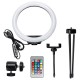 10inch LED Ring Fill Light 3Modes of Color Temperature Colorful RGB Live Broadcast Desktop Phone Holder Tripod Stand Selfie for YouTube Tiktok Vlog