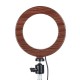 10 inch LED Ring Light Fill Light For Makeup Streaming Selfie Beauty Photography B Makeup Mirror Light-Dark Wood Color