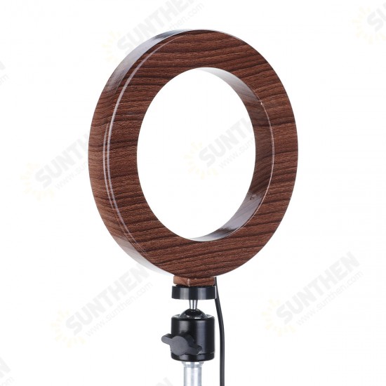 10 inch LED Ring Light Fill Light For Makeup Streaming Selfie Beauty Photography B Makeup Mirror Light-Dark Wood Color