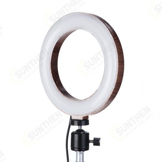 10 inch LED Ring Light Fill Light For Makeup Streaming Selfie Beauty Photography B Makeup Mirror Light-Dark Wood Color