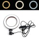 10 inch Portable Stepless Adjustable LED Ring Full Light Makeup Mirror Light Photography Lighting Selfie Ring Lamp with Phone Holder