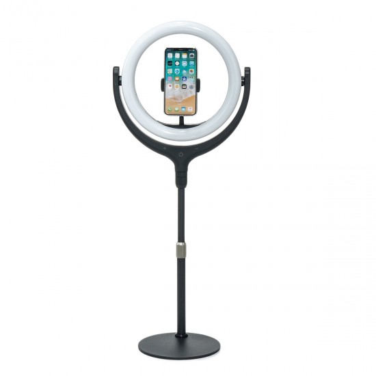 12inch Dimmable Desktop Selfie LED Ring Light Stand Phone Holder Makeup Live Vedio