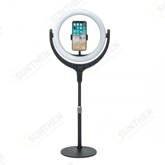 12inch Dimmable Desktop Selfie LED Ring Light Stand Phone Holder Makeup Live Vedio