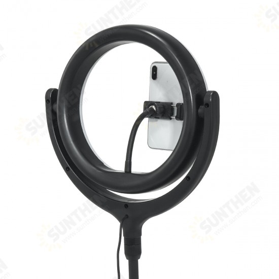 12inch Dimmable Desktop Selfie LED Ring Light Stand Phone Holder Makeup Live Vedio