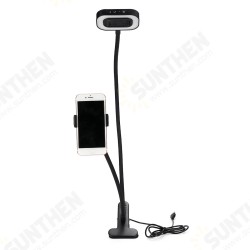 2-in-1 Cell Phone Holder with LED Selfie Ring Light for Live Stream Phone Clip Holder Adjustable Desk Lamp Makeup Light 2-in-1 Cell Phone Holder with LED Selfie Ring Light for Live Stream Phone Clip Holder Adjustable Desk Lamp Makeup Light