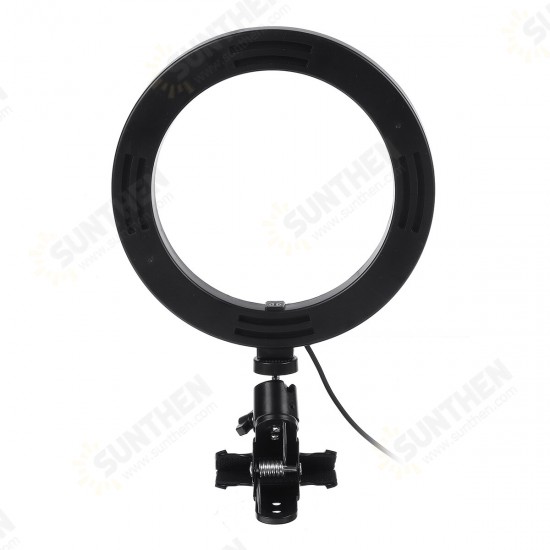 20cm 3 Modes Fill Light Desktop LED Ring Light Selfie Lighting Beauty with Macbook Table Clip for Live Broadcast