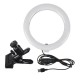 20cm 3 Modes Fill Light Desktop LED Ring Light Selfie Lighting Beauty with Macbook Table Clip for Live Broadcast