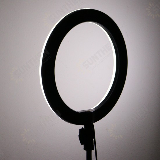 26cm Portable Stepless Adjustable LED Ring Full Light Makeup Mirror Light Photography Lighting Selfie Ring Lamp with Phone Holder