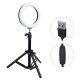 3Light Mode 9 Brightness 7inch LED Ring Fill Light LED Ring Full Light Tripod Stand Live Selfie Holder with USB Plug for YouTube Tiktok VK Vlog Makeup