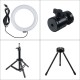 3Light Mode 9 Brightness 7inch LED Ring Fill Light LED Ring Full Light Tripod Stand Live Selfie Holder with USB Plug for YouTube Tiktok VK Vlog Makeup