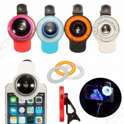 9 in 1 Clip-on Phone Selfie Speedlite 8 LED Flashlight Lamp Wide Angle Fish Eyes Lens Fill Lights 9 in 1 Clip-on Phone Selfie Speedlite 8 LED Flashlight Lamp Wide Angle Fish Eyes Lens Fill Lights