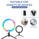 10 Inch LED RGB Fill Light Selfie Colorful Ring Lamp Desktop Landing Live Beauty Lamp for Vlog TikTok Youtube Live Streaming