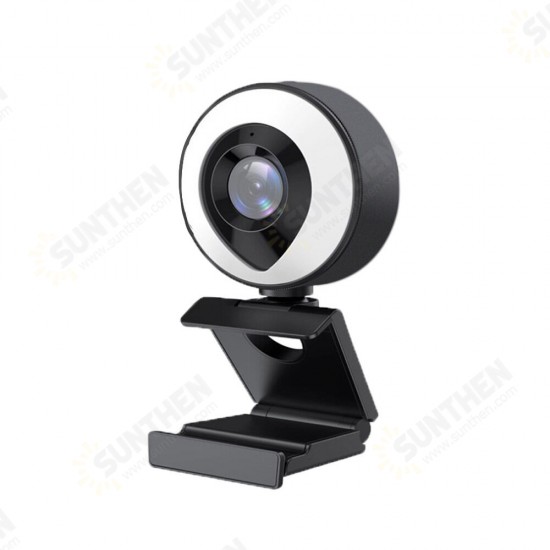 1080P HD USB2.0 Webcam Conference Live Auto Focus Fill-In Light Beauty Computer Camera Built-in Noise Reduction Mic