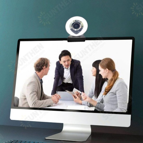 1080P HD USB2.0 Webcam Conference Live Auto Focus Fill-In Light Beauty Computer Camera Built-in Noise Reduction Mic