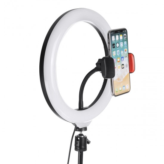 10inch LED Ring Light Portable Telescopic Tripod Fill Light Dimmable Flexible Stand Phone Holder Studio Video Holder