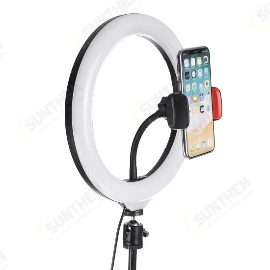 10inch LED Ring Light Portable Telescopic Tripod Fill Light Dimmable Flexible Stand Phone Holder Studio Video Holder