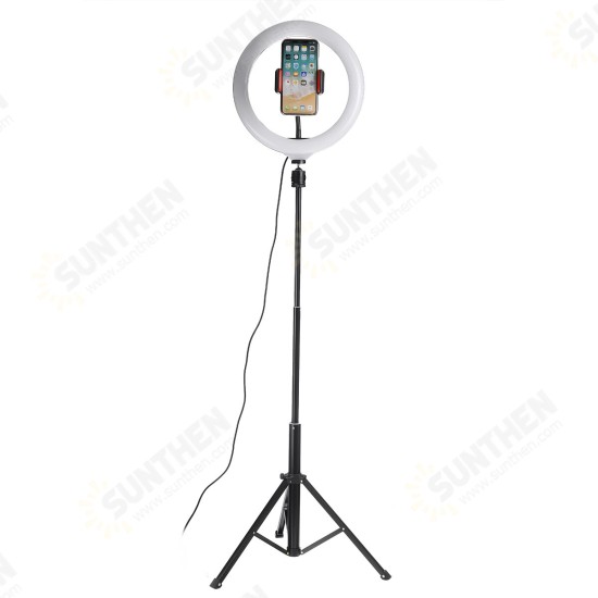 10inch LED Ring Light Portable Telescopic Tripod Fill Light Dimmable Flexible Stand Phone Holder Studio Video Holder