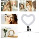 6 Inch Heart-Shaped LED Ring Light Dimmable Cold Warm Makeup Photography Video Live Stream Lamp Tricolor Fill Light